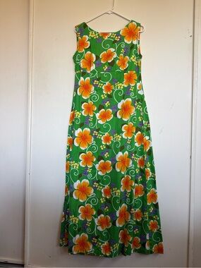 Vintage Malia Honolulu empire waist maxi dress